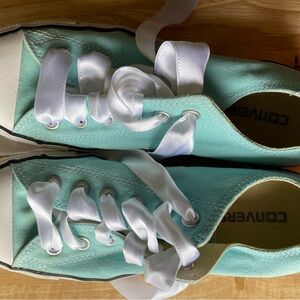 Converse Aqua Sneakers with White Laces
